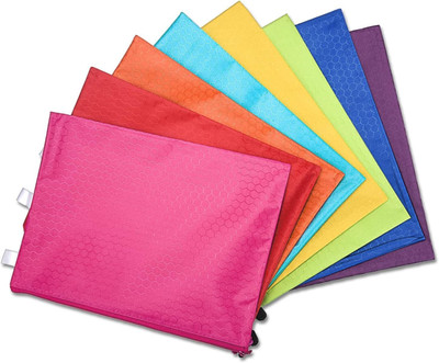 JSMSH Plastic Document Zip Bag/Pouch(Set Of 5, Multicolor)