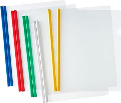 Raghav Collection Plastic Stick File(Set Of 10, Transparent, Sliding Bar)