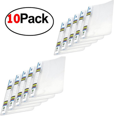 KATARIA Plastic Transparent Report File, A4 Display Presentation Folder with Gripper Clip(Set Of 10, White)