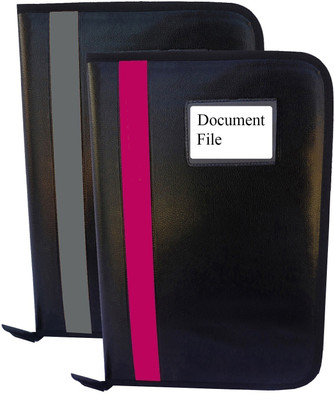 Kopila PU Leather Document,Certificate File Folder With 20 leefs and 3 Inner Pocket(Set Of 2, Grey & Pink)