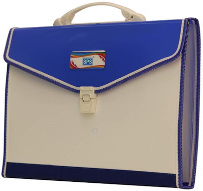 THR3E STROKES Plastics Expanding File Folder for Documents, Certificates, Letter A4 Size File Organizer with Carry Handle(Set Of 1, Blue)