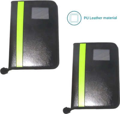 Parthav PU LEATHER FILE FOLDER(Set Of 2, Black, Green)