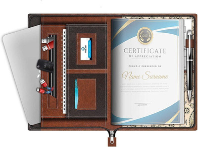 SBM Leatherette Multipurpose Professional document file(Set Of 1, Brown)