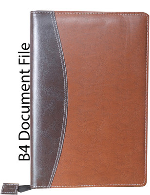 SB GRAND PU Leather High Quality Document File Folder(Set Of 1, Brown, Black)