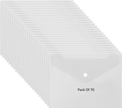 SHINING ZON A5 Button File Folder Document File(Set Of 70, Transparent)
