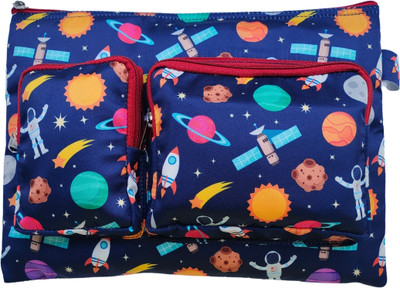 iFlip Zone nylon fabric 1Pcs Document Bag Pouch File Folders Organizer Art Notebook School case for kids(Set Of 1, Blue)
