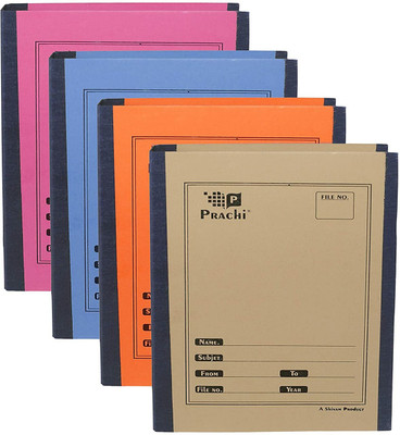 STORITE Paper 4 Pack Ring Binder File 2D A4 Size Paper Cobra File Document Holder(Set Of 4, Color May Vary)