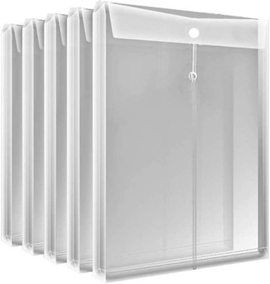 SHINING ZON HEVY PLASTIC PolyPropylene Vertical Envelope Document File(Set Of 6, Transparent)
