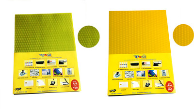 Kosh High Quality PVC spiral book binding sheet A/4(Set Of 200, Yellow & Transparent Yellow)