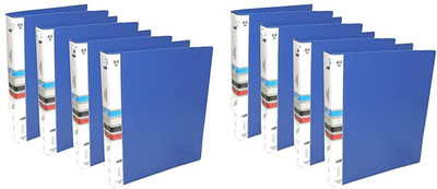 R K SALES Plastic Ring Binder(Set Of 8, Blue)