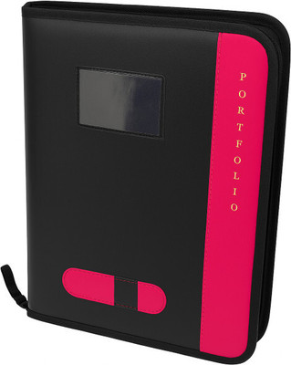 TRENDY ONE PU Leather B4 Size Multi-Color Exec. Files & Folders with 20-PVC Leaf Capacity(Set Of 1, Black)