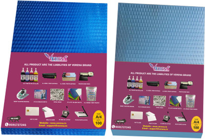 verena A4 Size Book Spiral Binding Sheet Pack of 100 Sheets Per Set Transparent A4(Set Of 2, Blue)