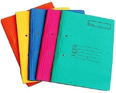 Eclet Plastic Combo of 10 Ring Files and 5 Clear Bag for Document Folder Certificate(Set Of 10, Multicolor)