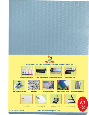 Momad PVC Spiral A4 Binding Sheet(Set Of 100, Transparent)