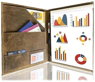 Rustic Town Top Grain Leather Leather File Folder(Set Of 1, Brown)