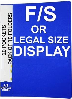 R K SALES Plastic Poly Propylene Heavy Duty Display Pocket Files F/S Size(Set Of 10, Blue)