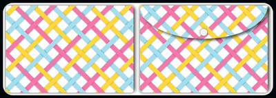 Nourish Plastic Document Folder(Set Of 2, Colourful-Stripes-on-White)