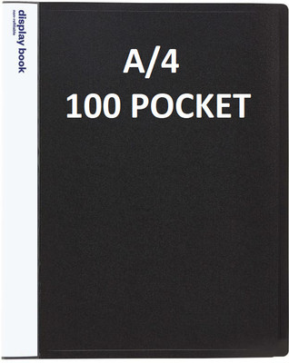 vavia Plastic 100 Pocket Display File/Leaf File (A4,BLACK)Clear Book File Display File 100 Pocket Display File(Set Of 1, Black)