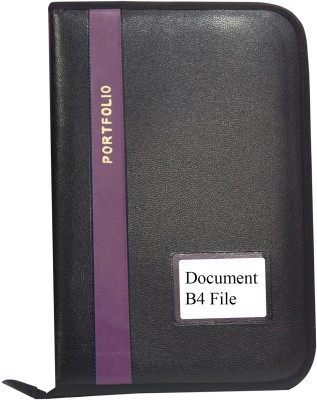 Kopila PU Leather Document,Certificate Zipper File Folder(Set Of 1, Purple)