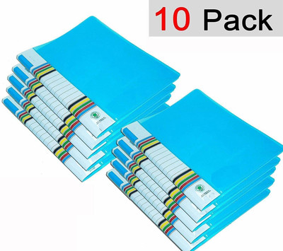 Speny Polypropylene A4 Folder Case Presentation Line Transparent Report File -10 Pieces(Set Of 10, Blue)