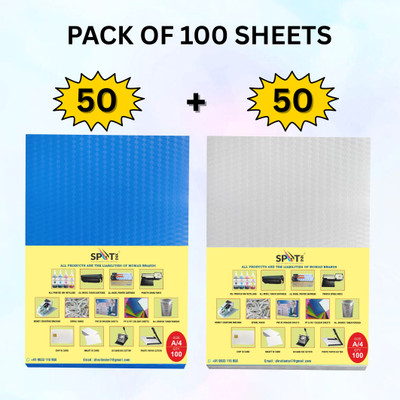 spotink PVC Diamond Spiral Book Binding Sheet A4(Set Of 100, Blue 50 + Transparent 50)