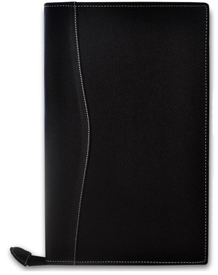 CAMPIO Leatherette 20 Leafs Professional File Folders for Certificates and Documents Portfolio Bag(Set Of 1, Black)