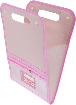 SHINING ZON Plastic 13 Pocket Expanding File Folder Multipurpose Vertical(Set Of 2, Pink)