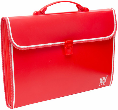 Skrill Plastic 13 Pockets Expanding File Folder for Documents, Certificates, A4/Foolscap/Legal Size File Organizer with Carry Handle(Set Of 1, Red)