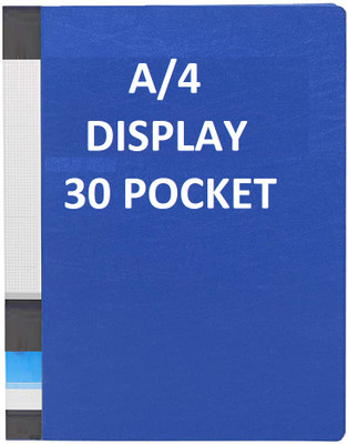 vavia A4 size Clear Book File(30 transparent inner pockets)(Size: 12.25 X 9.25 inch) / Display File / Leaf File(Set Of 1, Blue)