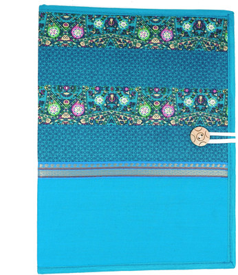 FASTIDIOUS Professional Jute Printed Document Holder Elastic Loop Conference File Folder For Conferences, Seminars, Professional Meetings, Interviews- School, College And Office Use(Set Of 1, Blue)
