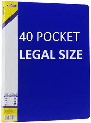 vavia Plastic 40 Pocket Display File LEGAL Size 40 Pocket Display File /Leaf Fil (FC/LEGAL,BLUE)Clear Book Display File(Set Of 1, Blue)