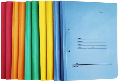 Freedy 10 Pcs Set Multicolour Spring File Board/Cobra File Folder for Documents,Files for certificates and documents(Set Of 10, Multicolor)