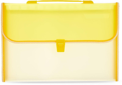 KUWAR Poly Propline - Expanding File Folder,13 Pockets, Durable Handle & Secure Buckle Closure(Set Of 1, Yellow)