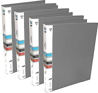 SHUANG YOU plastic 2D Ring Binder Plastic Box File -A4 Size | File for Certificates and Documents(Set Of 12, Grey)