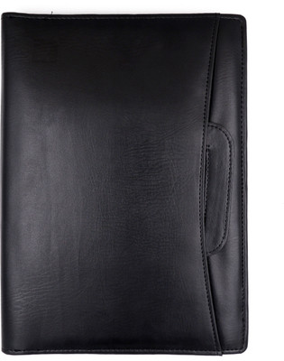 ASRAW Faux Leather Multipurpose Conference Handle Bag Organiser Zipper Document Holder For Meetings, Seminars, Conferences, Presentations, Interview Portfolio(Set Of 1, Black)