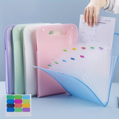 maruhub Polypropylene Multi-Layer Accordion File Folder Hand-Held Bag A4 Paper Folder with 13 Pockets(Set Of 1, Multicolor)