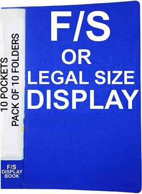 R K SALES Plastic Poly Propylene Heavy Duty Display Pocket Files F/S Size(Set Of 10, Blue)