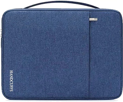 HANDCUFFS Polyester Nylon A4 Document Bags Waterproof Portfolio Organizer Zipper Case Professional File Folders Bag for Certificates & Document (Blue)(Set Of 1, Blue)