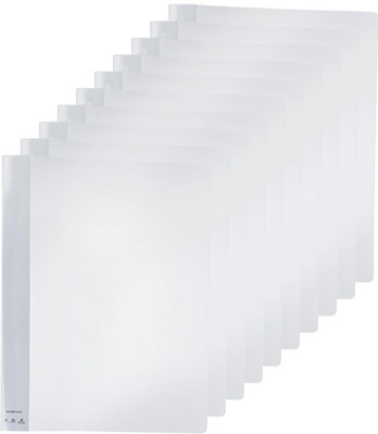 Maxjet Plastic Solimo A4 Report File Cover, Pack of 10(Set Of 10, White)
