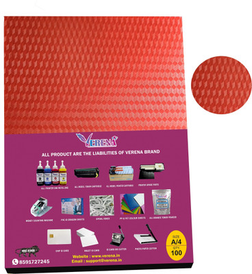 verena PVC Spiral Binding Sheet A4(Set Of 100, Transparent Red)