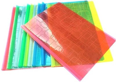 MPRI Plastic Computer Box Design File Cover(Pack of 12 pcs)(A4 Size: 12 X 8.5 inch)(Transparent) / Strip File / Stick File (Red, Green, Blue, Yellow and White Color) (Set Of 12, Red, Blue, Green, Yellow, White)(Set Of 1, Multicolor)