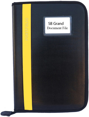 SB GRAND PU Leather File folder(Set Of 1, Yellow)