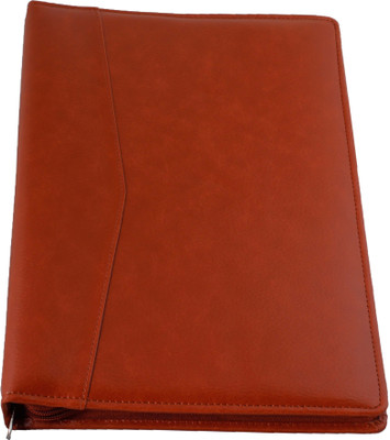 ZesTale Premium Leatherette 2 RIng Document Folder Without Leafs(Set Of 1, Tan)