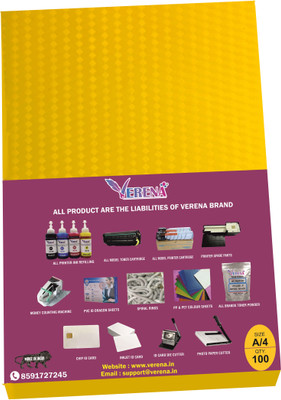 verena A/4 PVC Spiral Book Binding Sheet(Set Of 100, Yellow)