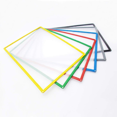 Greeshma Plastic A4 Paper Magnetic Display Pocket File Folder(Set Of 6, Multicolor)