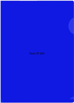 SHINING ZON Polypropylene Blue Colour L File Folder(Set Of 100, Blue)