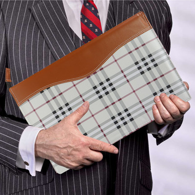 Kopila Faux Leather File Folder For Document and Certifcate with 20 leefs for B4 legal Size Paper(Set Of 1, Brown & Cream)