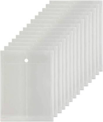 KANGROO plastic document file bag(Set Of 12, White)