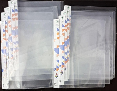 FRKB Plastic A4 Size Transparent Report File Folder with Plastic Clip Pack of 10 Pcs(Set Of 10, Transparent)