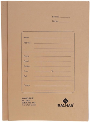 BALHAR Thick Romio File with Long Tag Inside | Cobra File Folder for Documents Men and Women(Set Of 6, Beige)